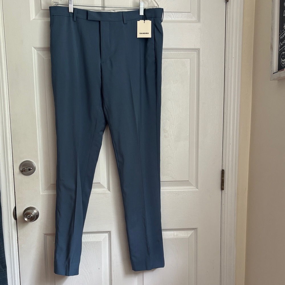 NEW NWT Sandro Paris blue gray dress pants FR sz 44 Formal pant blue gris 34US